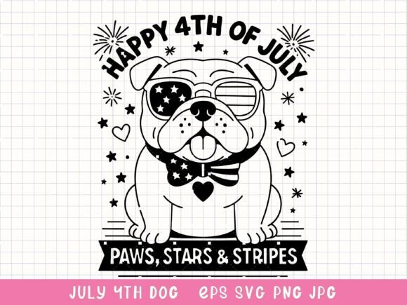 4th of July Dog Svg Patriotic Bulldog Review