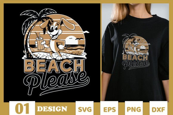 Beach Please Funny Dog SVG Review for Embroidery Projects