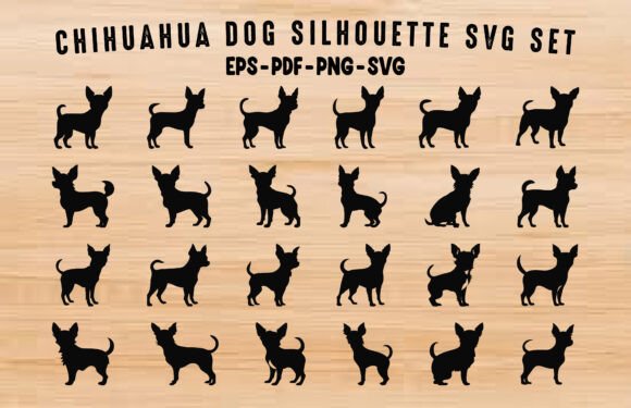 Chihuahua Dog SVG Silhouette Clipart Set Review