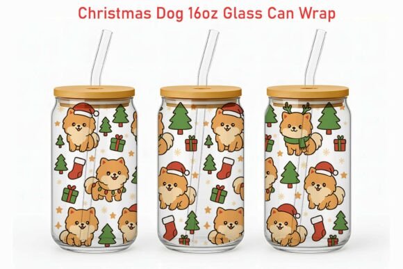 Christmas Pomeranian 16oz Glass Can Wrap Review