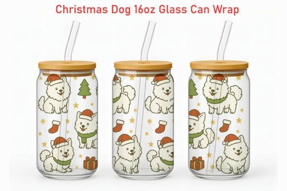 Christmas Samoyed 16oz Glass Can Wrap Review