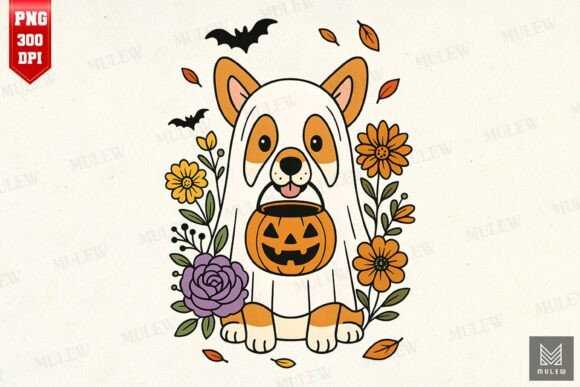Halloween Pembroke Welsh Corgi PNG Review