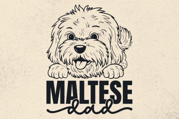 Maltese Dad Svg for Embroidery Projects