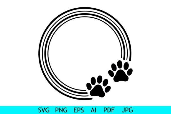 Paw Prints Round Frame Silhouette Review