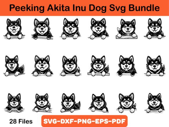 Peeking Akita Inu Dog Svg Bundle Review