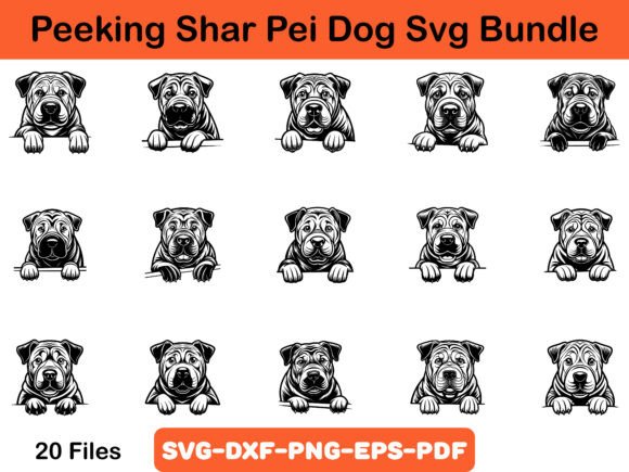 Peeking Shar Pei Dog Svg Bundle Review