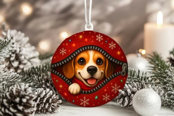 Xmas Zipper Alaskan Malamute Ornament