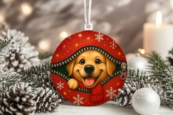 Xmas Zipper German Shepherd Ornament PNG